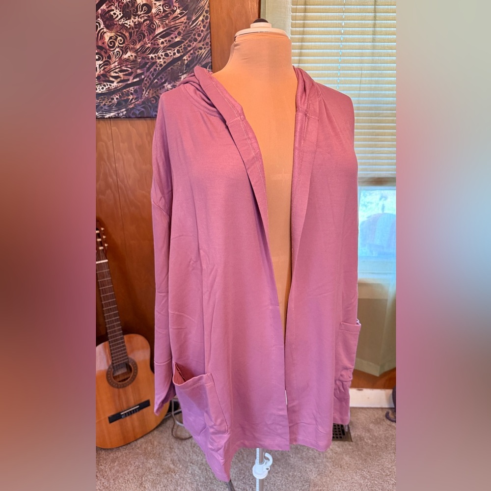 Koolaburra By Ugg Brushed Back French Terry Cardigan - Dusty Orchard  (Size 1X)